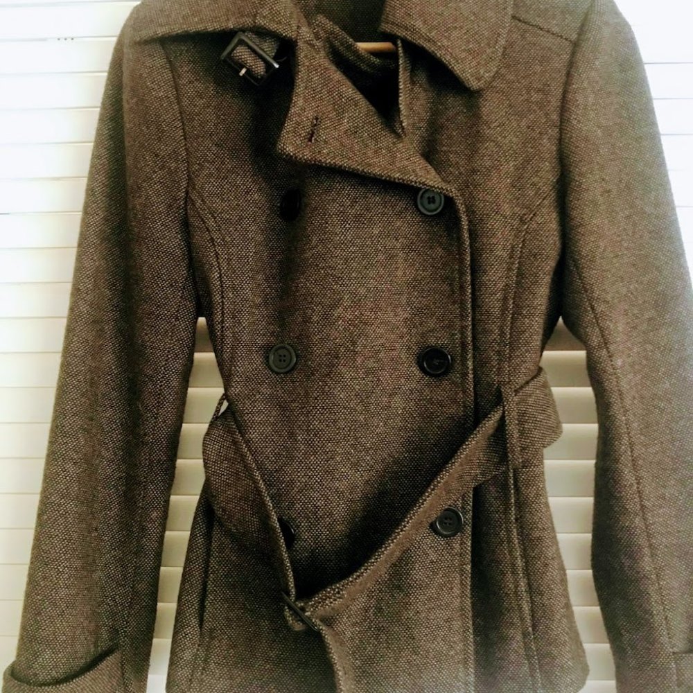 Zara Lined Double-Breasted Wool-Blend Jacket Size S